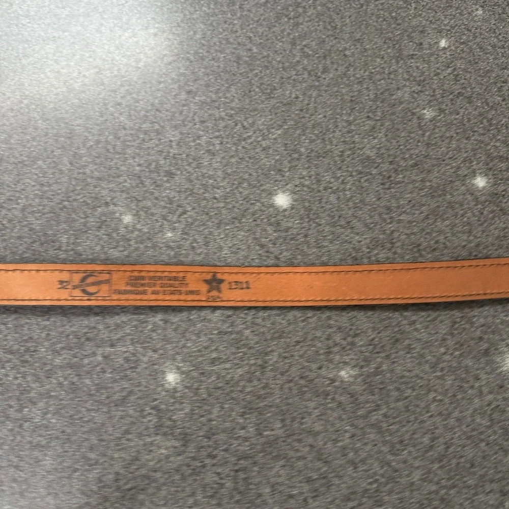 Dreamers Leather Belt Mens 32 Brown Excellent Western Engraved Metal Hardware